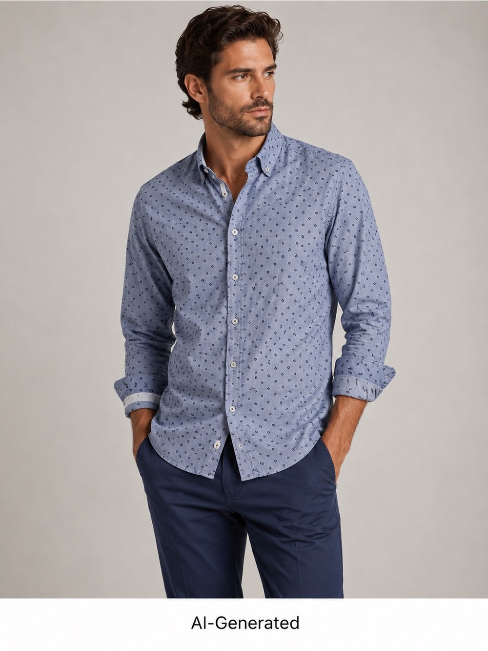 Heritage Report Collection Long Sleeve Men's Slim Fit Button Up Dress Shirty